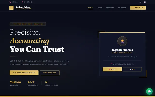 LedgerPrime website built by TechGeekStudio